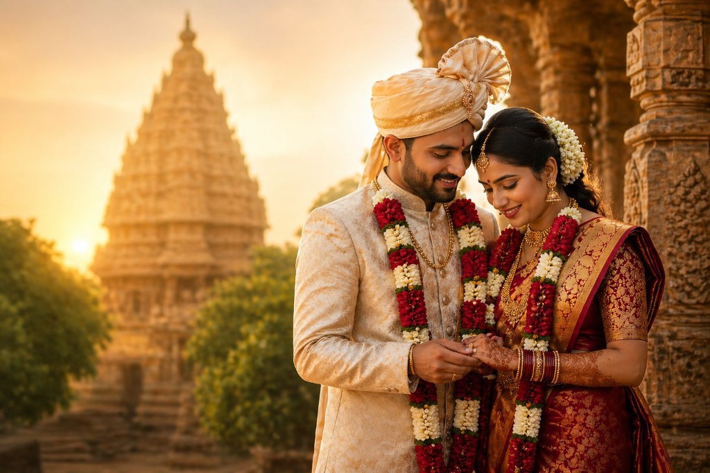 Indian couple in traditional attire